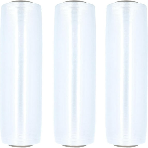 SSBM Cast Hand Pre-Stretch Wrap 13" x 1476' 8 Rolls 34 Gauge Plastic Clear Shrink Film for Moving Packing