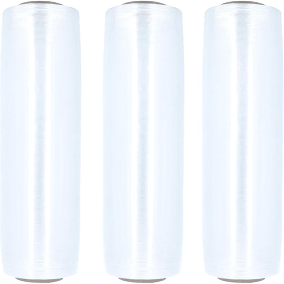 SSBM Cast Hand Pre-Stretch Wrap 13" x 1476' 8 Rolls 34 Gauge Plastic Clear Shrink Film for Moving Packing