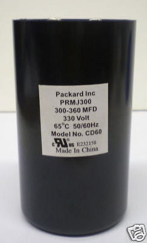 Packard PRMJ300 Motor Start Capacitor. 300-360 MFD UF / 330 VAC