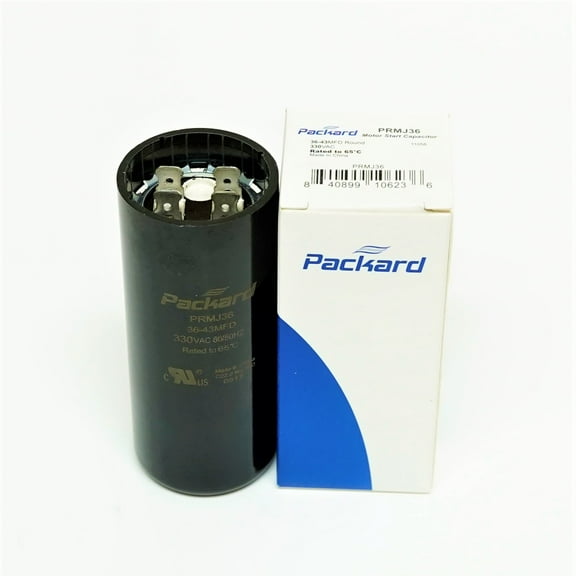 Packard PRMJ36 Motor Start Capacitor. 36-43 MFD UF / 330 VAC