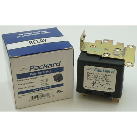 Packard Potential Relay, 395 Voltage, 180-195 pick up, 40-100 drop off, PR9026