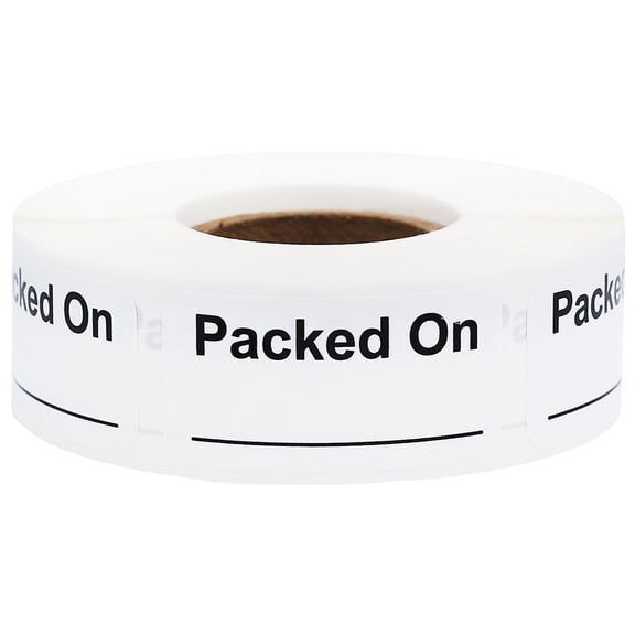 Packed On Writable Stickers - Food Labels | 0.75 x 1.5 Rectangle - 500 Pack