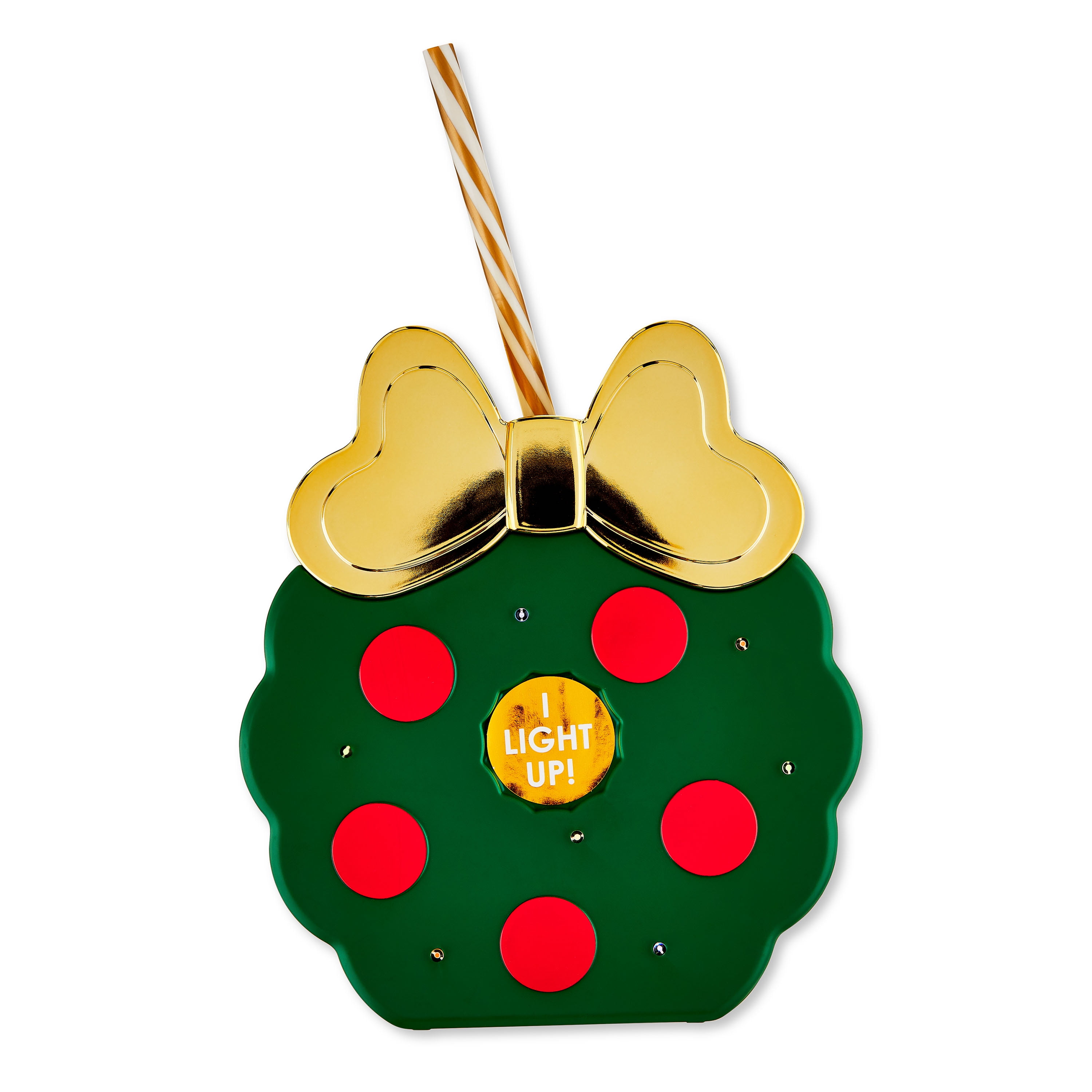 Packed Party 16OZ Gold Holiday Wreath Shaped Specialty Tumbler with