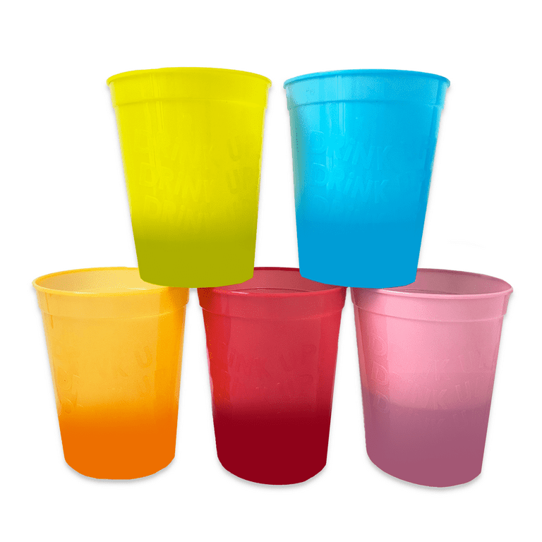 Packed Party 5 Ct. 'Drink Up!' Color Changing Cup Stack