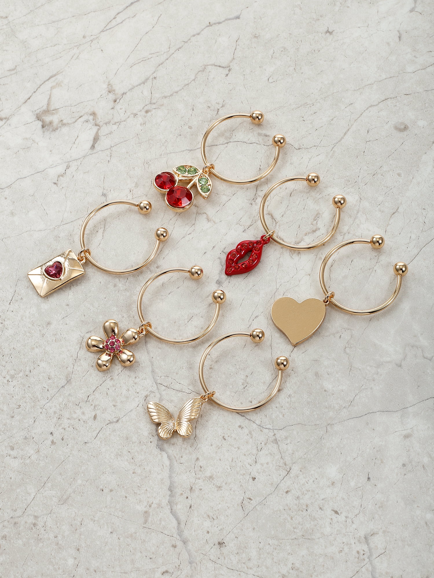 Packed Party 6 Piece Feeling the Love Wine Charms