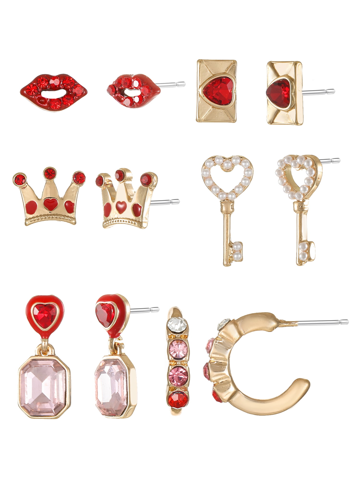 Packed Party 6 Piece Valentine's Earrings Set