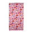 thumbnail image 1 of Packed Party Beach Towel, Leopard Print, Multi-Color with Pink Fringe, 1 of 6