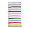 thumbnail image 1 of Packed Party Beach Towel, Rainbow Stripes Print, Multi-Color with Blue Fringe, 1 of 6