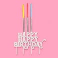 thumbnail image 1 of Packed Party Birthday Wishes Iridescent Cake Topper & Candle Holder, 1 of 5