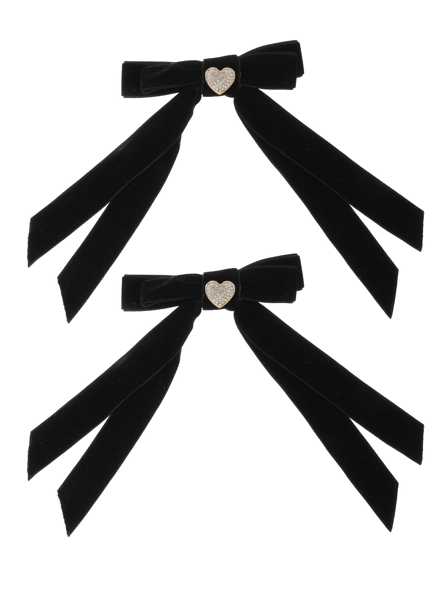 Packed Party Black Velvet Hair Bows, 2 Hair Clips