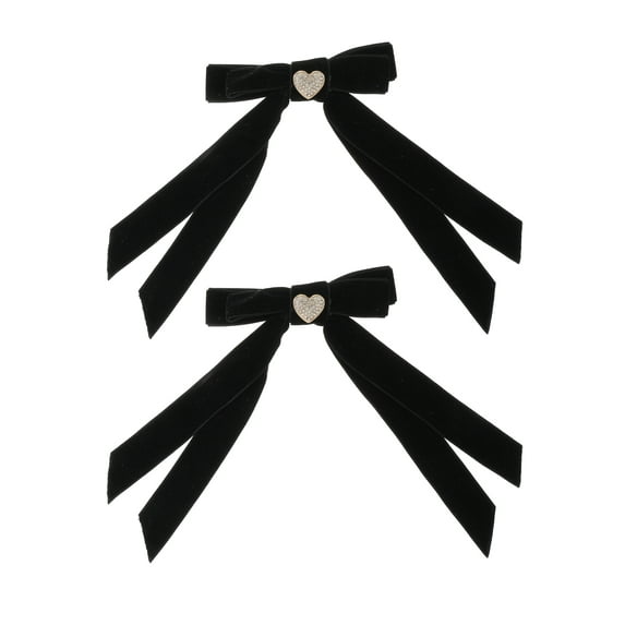 Packed Party Black Velvet Hair Bows, 2 Hair Clips