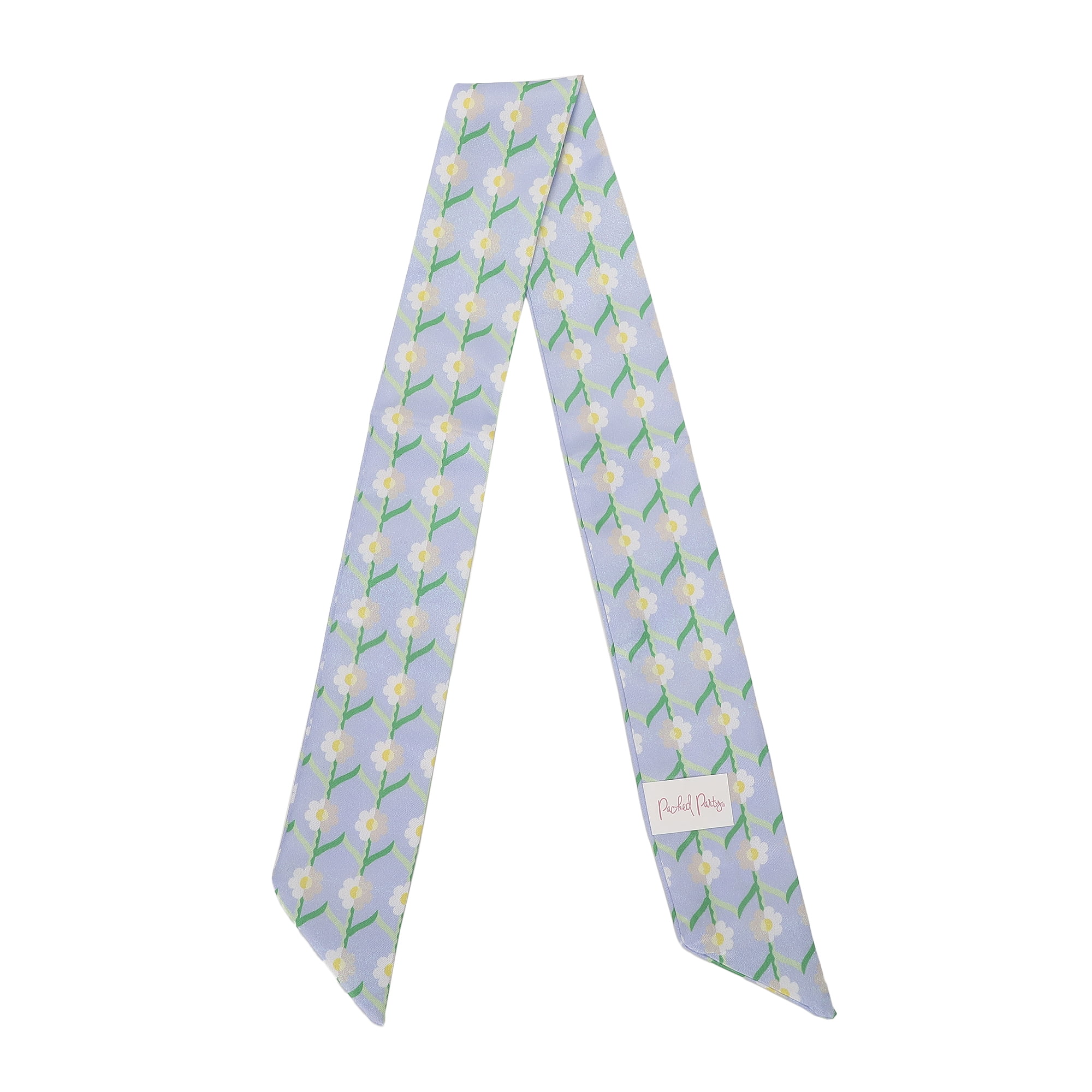 Packed Party Youth Blue Floral Bag Scarf with Cheerful Character Print for Kids