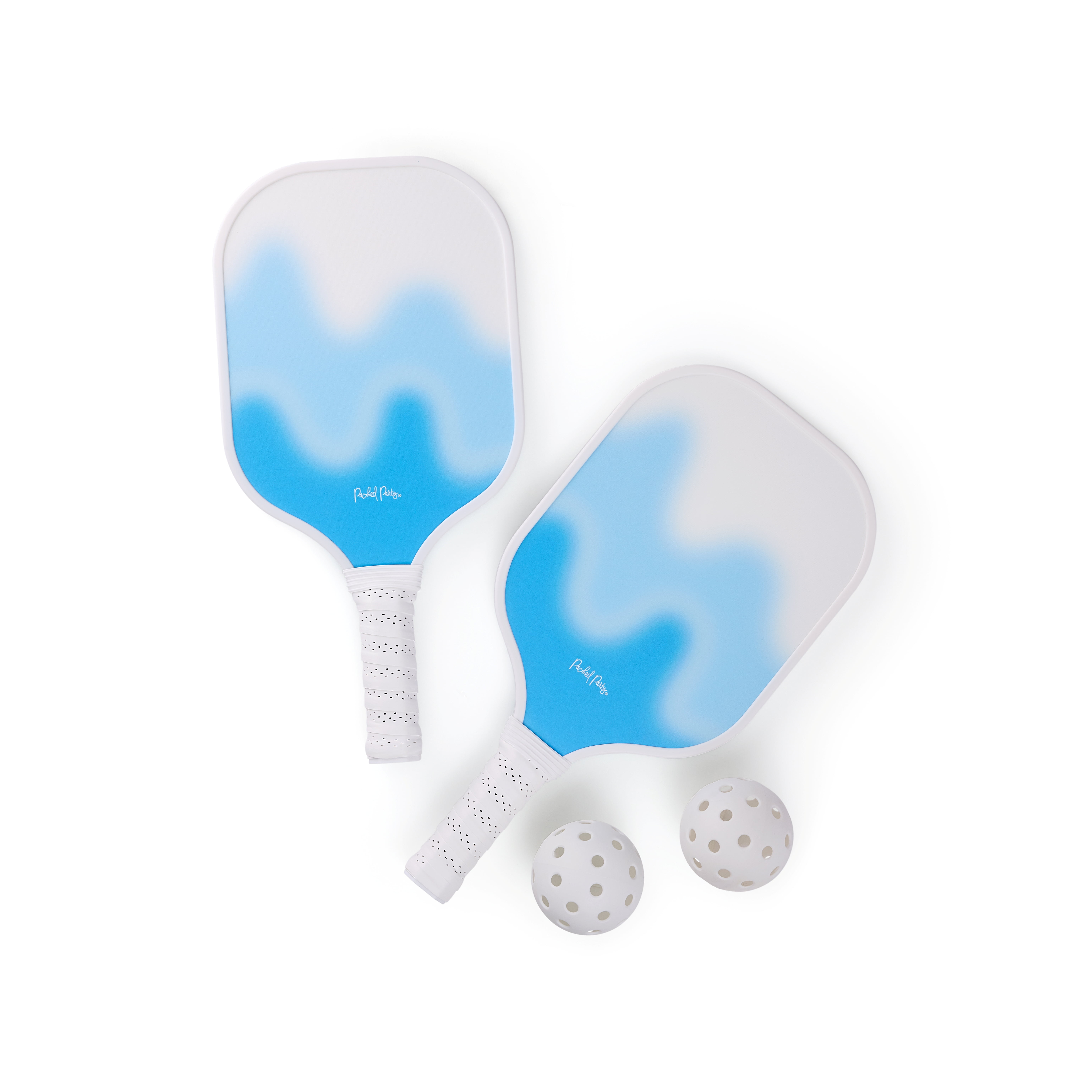 Packed Party Blue Ombre Pickleball Set, 2 Paddles, 2 Balls