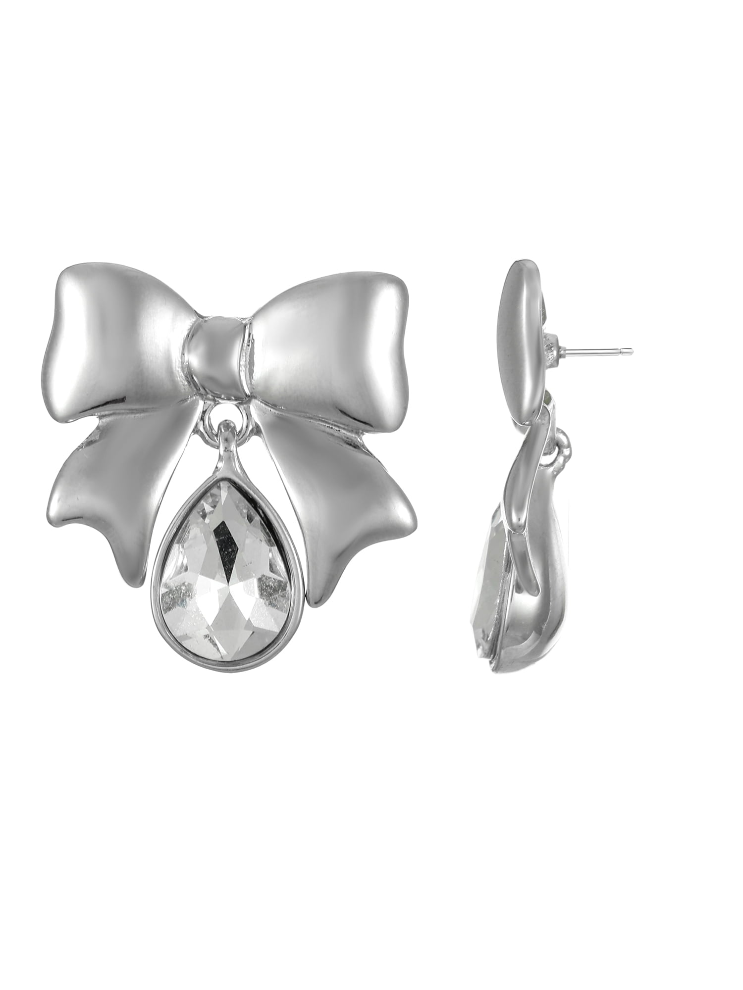 Packed Party Bow Drop Crystal Earrings