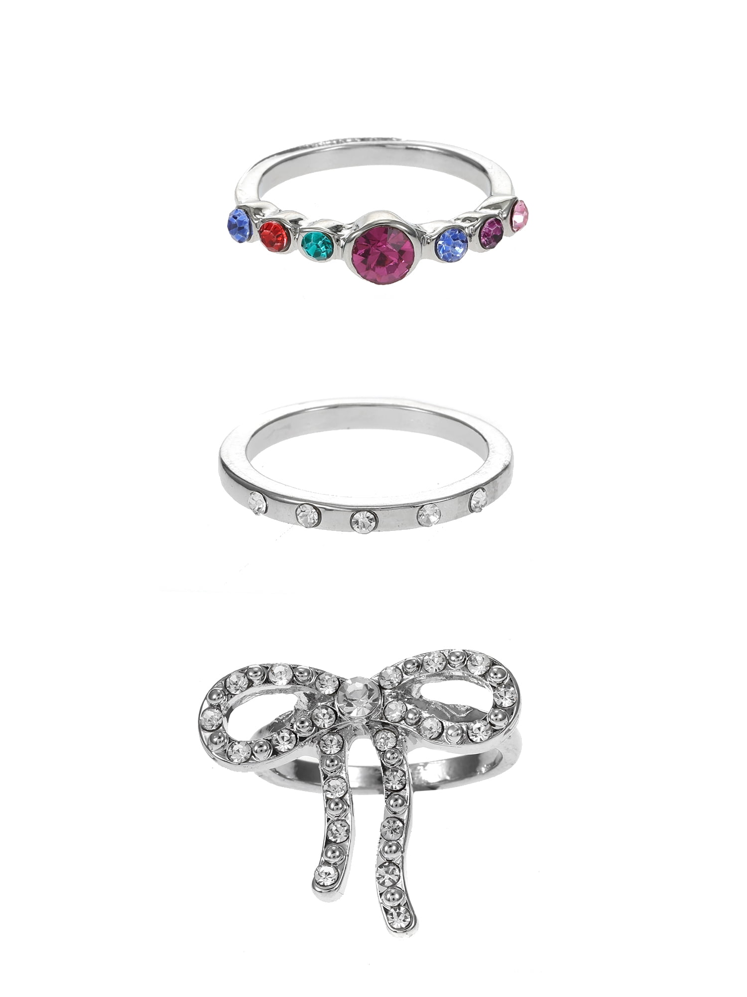 Packed Party Bow Ring Set