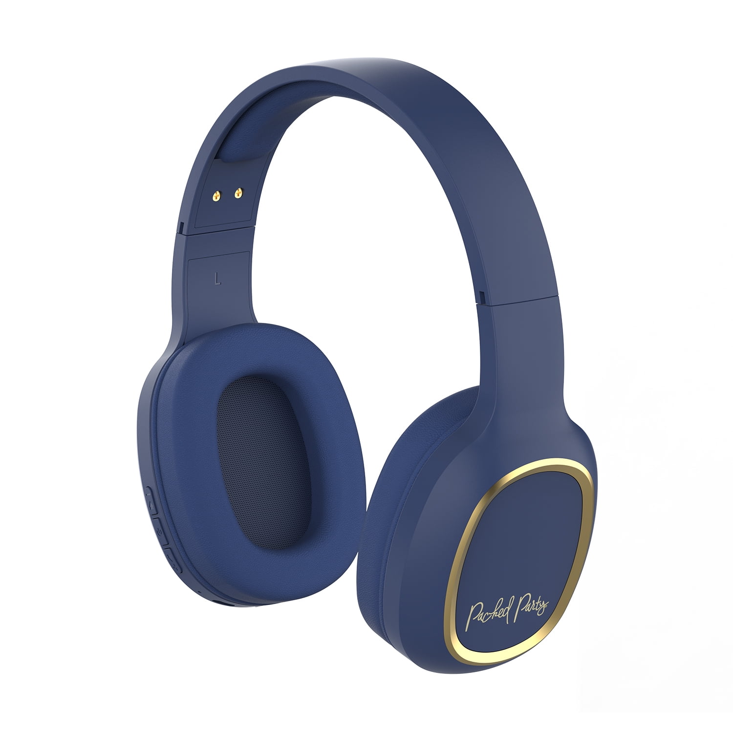 Packed Party Built-in Microphone Wireless Over-Ear Headphones, Navy Baby, PKHP100BG