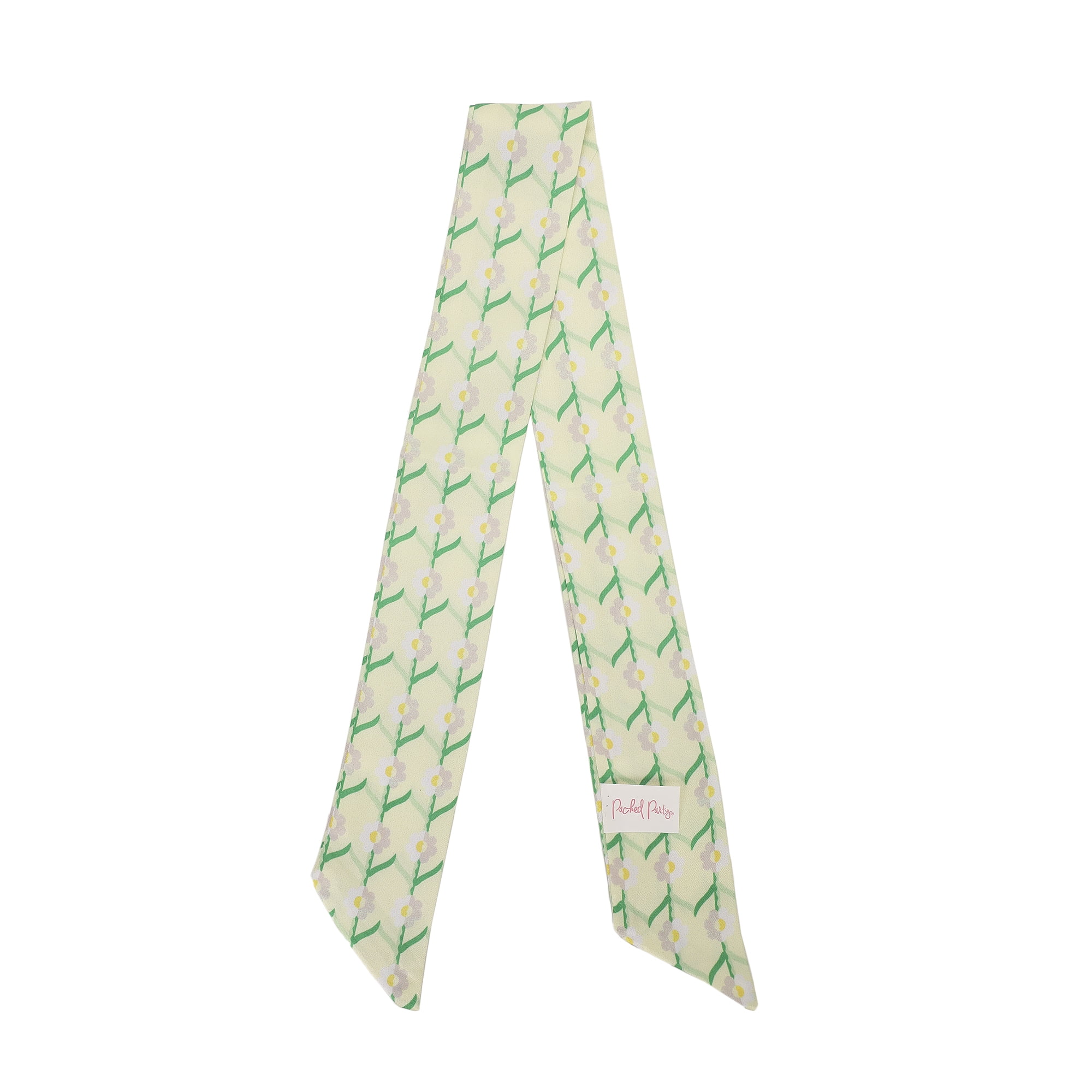 Packed Party Floral Women's Bag Scarf with Cheerful Pattern