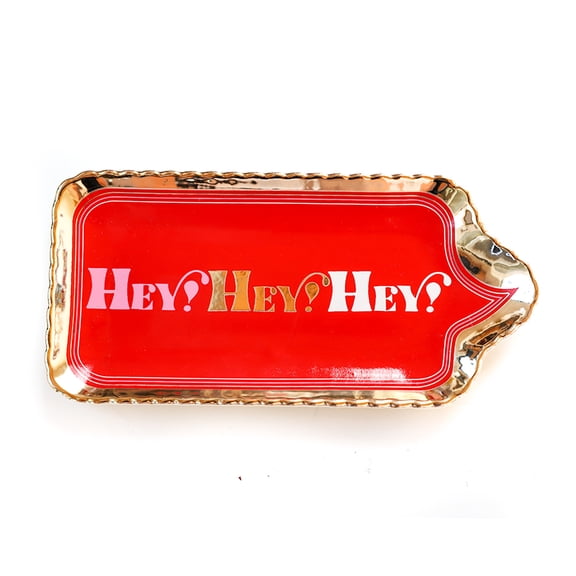 Packed Party Christmas Red Ceramic Trinket Trays, 8.26", 2 Pack