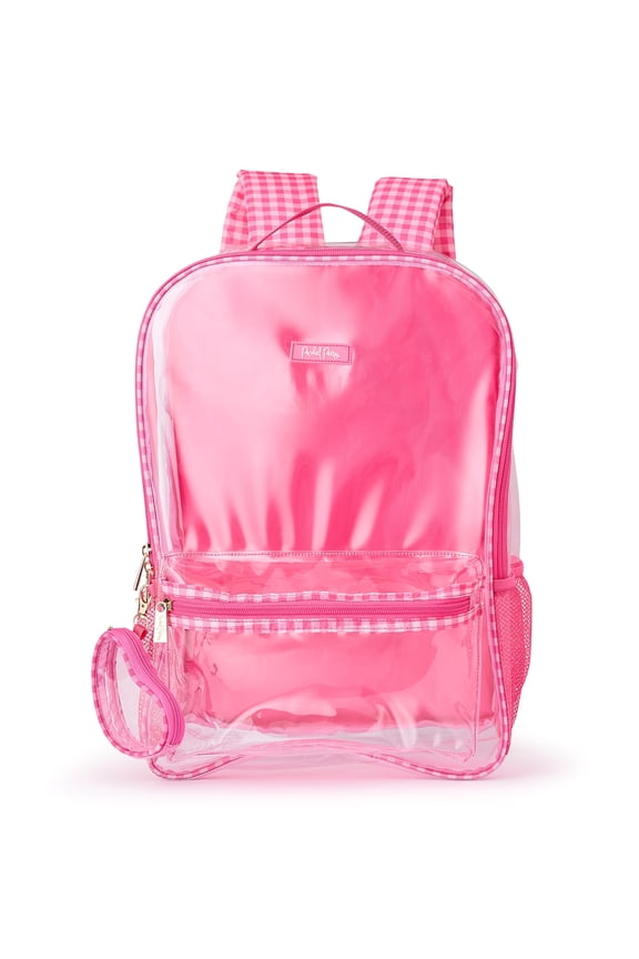 Girls' Clear Check Me Out Backpack, Pink Gingham