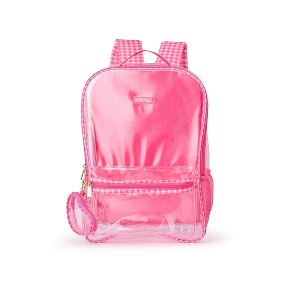 Packed Party Girls' Clear Check Me Out Backpack, Pink Gingham