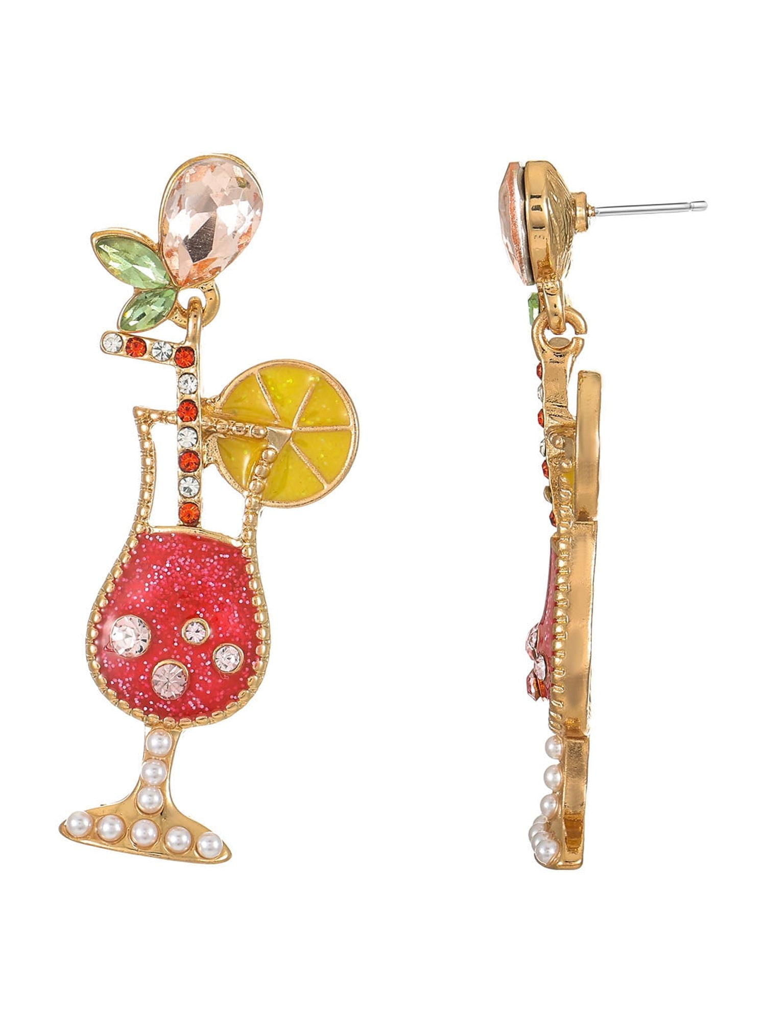 Cocktail Glass Earrings, 1 Pair