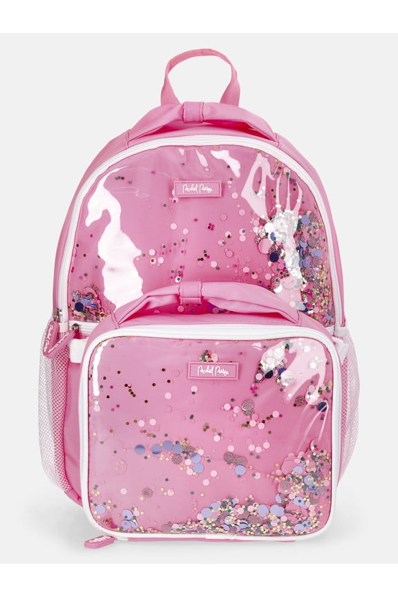 Girls Confetti Backpack & Lunch Box Set, Pink