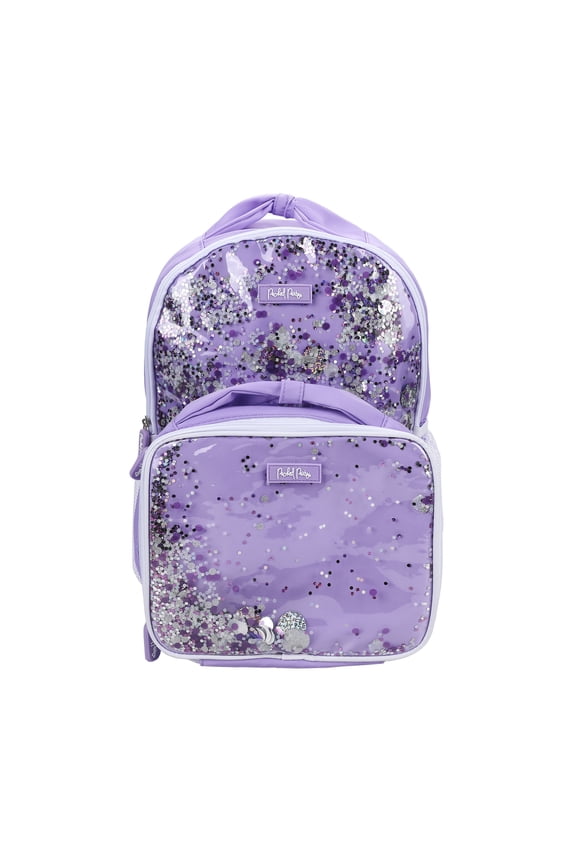 Girls Confetti Backpack & Lunch Box Set, Purple