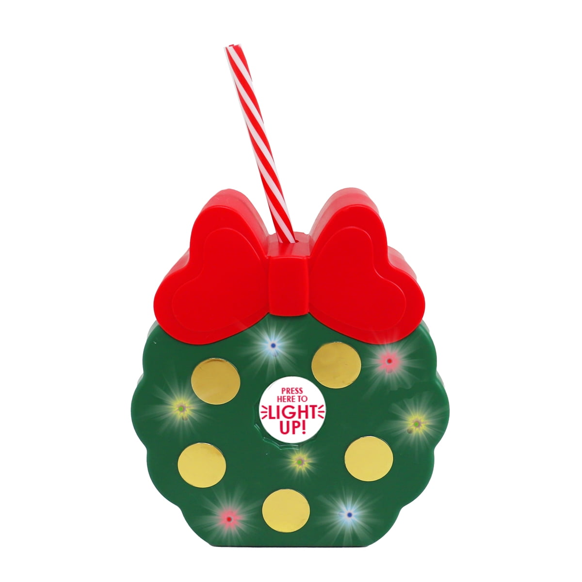 12oz. Red Christmas Ornament Cup w/ Straw - 1ct. - Party Adventure