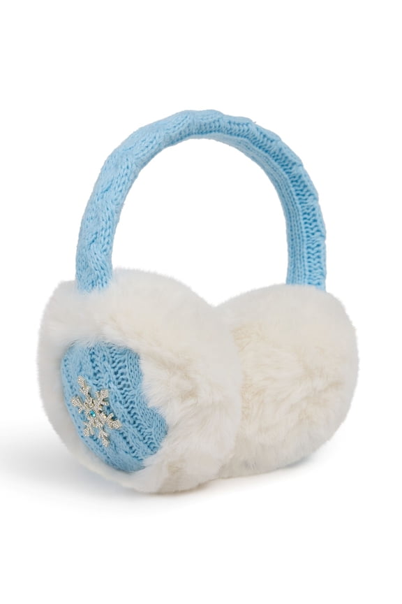 Snow Cute Knit Earmuffs, Blue