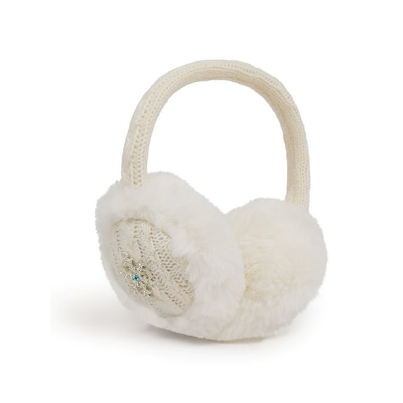 Packed Party Snow Cute Knit Earmuffs, Ivory