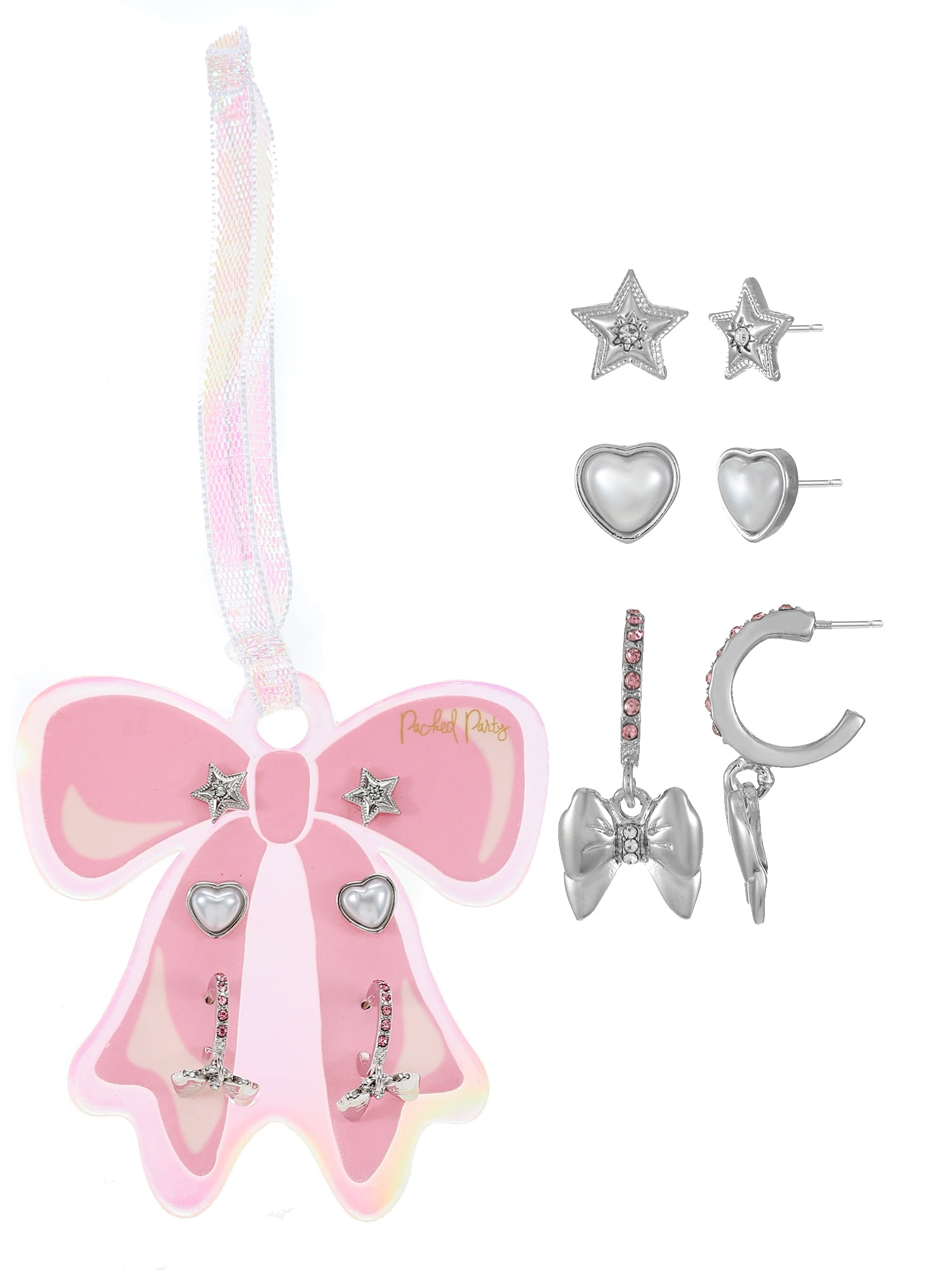 PACKED PARTY Earring Set with Bow Ornament