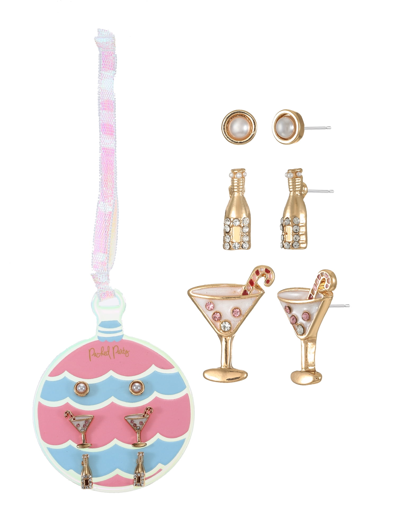 PACKED PARTY Earring Set with Round Ornament
