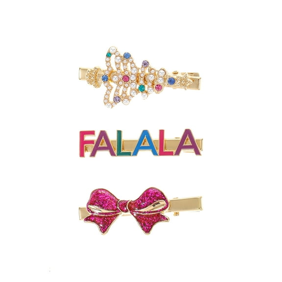 Packed Party Fa La La Hair Clips, Set of 3