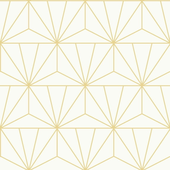 Packed Party Geometric Gold Standard Geometric Peel And Stick Vinyl Wallpaper, 216-in by 20.5-in, 30.75 sq. ft.