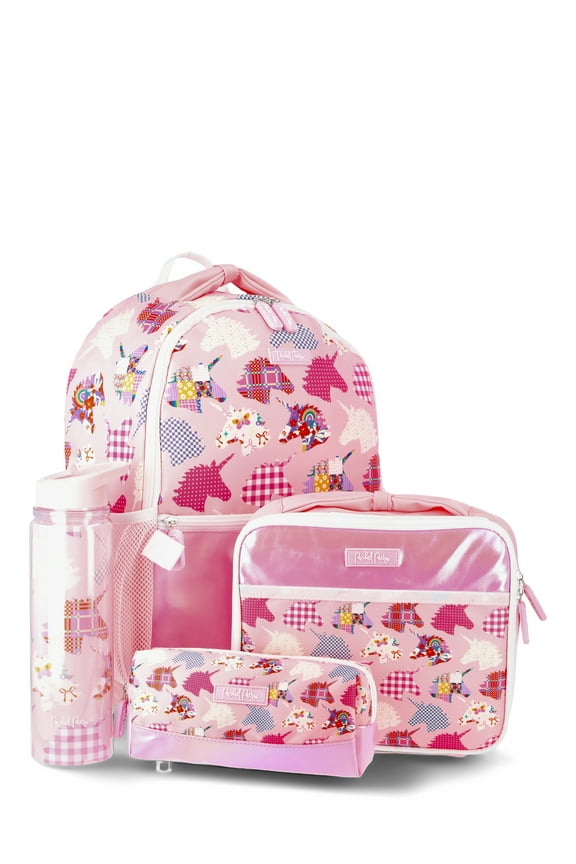Girls 17" Unicorn 4-Piece Backpack Set, Pink