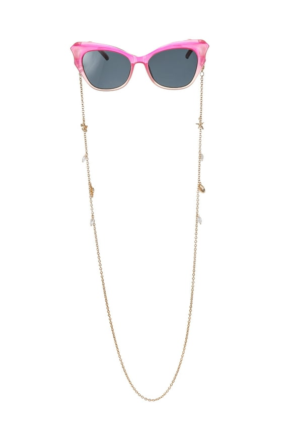 Golden Charm Sunglasses with Chain, 2 Pieces
