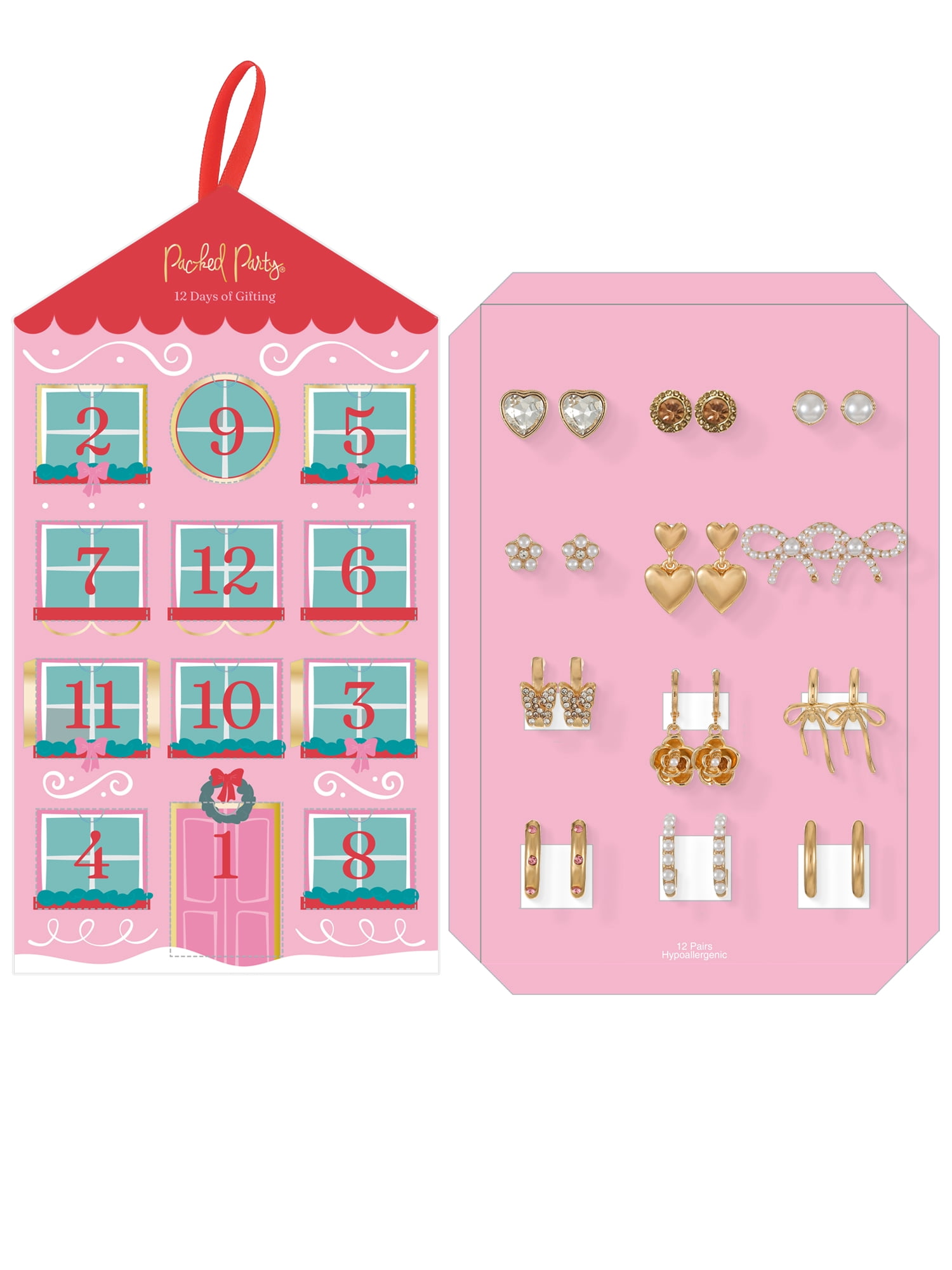 Packed Party Goldtone Earring Set Advent Calendar