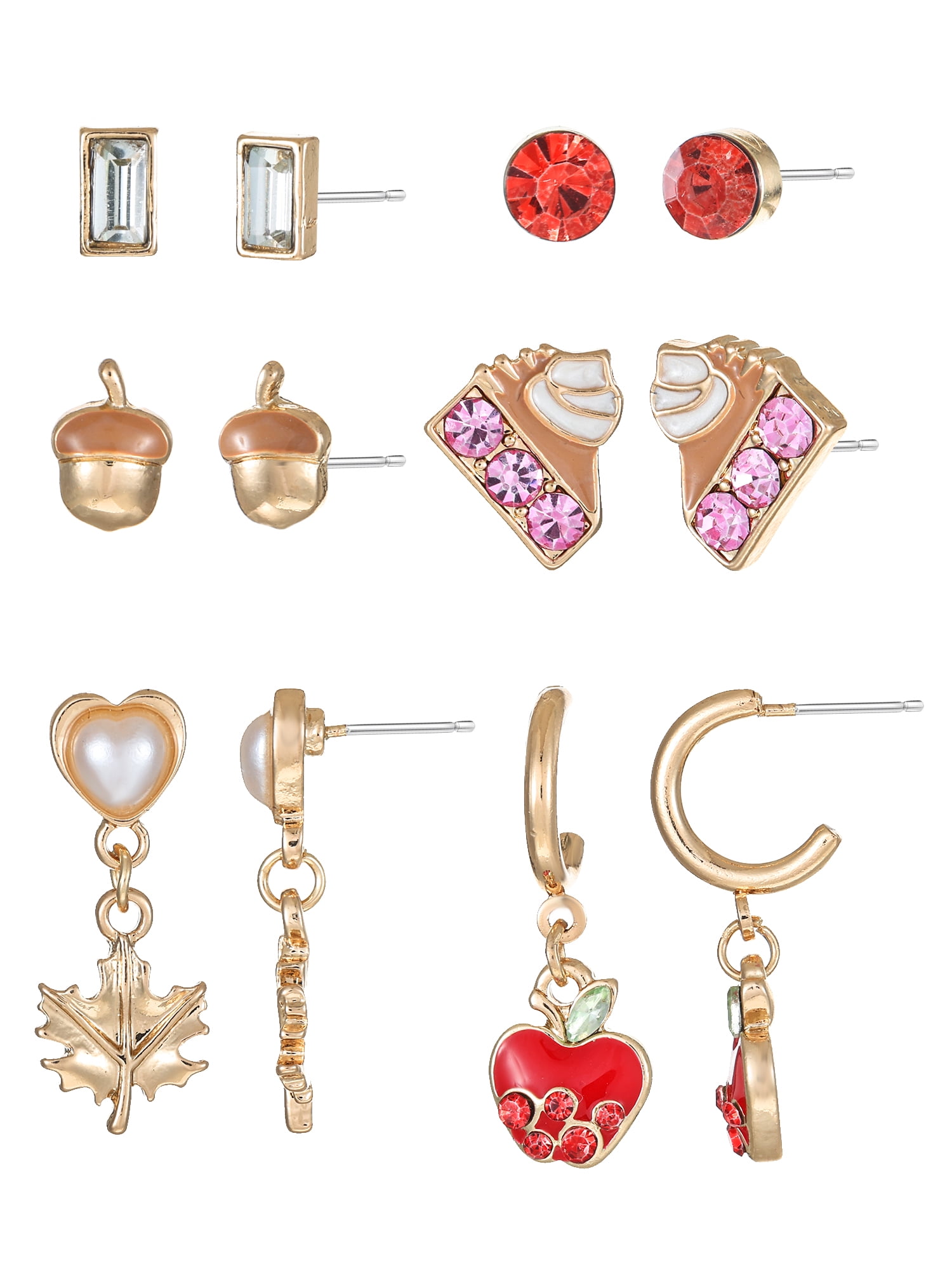 PACKED PARTY Goldtone Fall Y'all Earring Set, Female, 6 Pairs