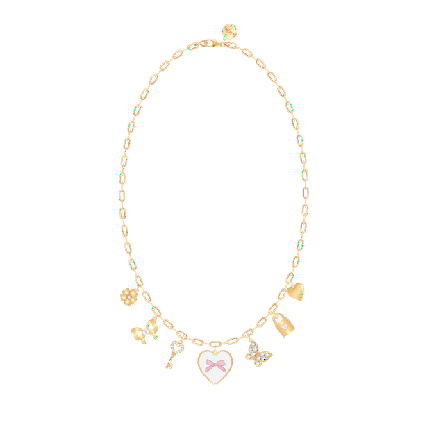 Packed Party Goldtone Key-To-My- Heart Charmy Necklace, 1 Piece