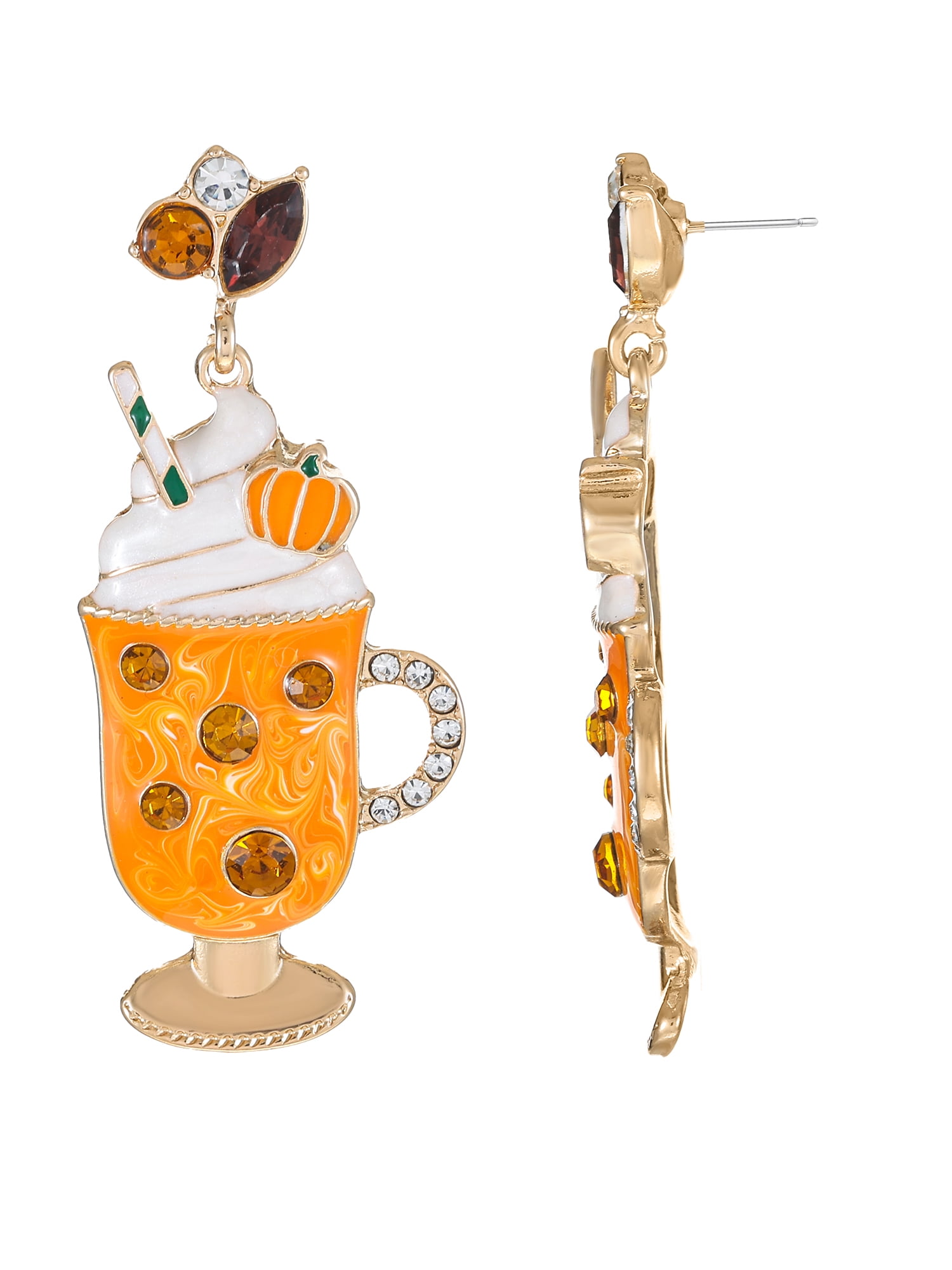 Packed Party Goldtone Pumpkin Spice Me Earrings, Female, 1 Pair
