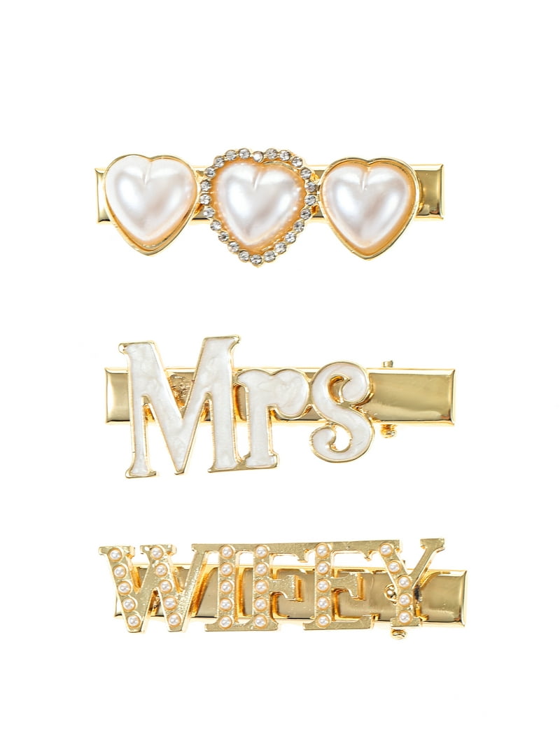Packed Party Goldtone Wifey for Lifey Hair Clip Set, 3  display picture 2