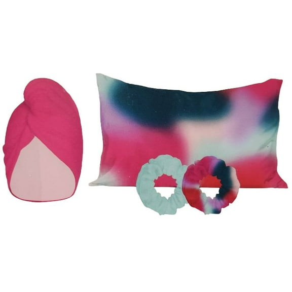 Packed Party Healthy Hair Kit Towel, Satin Pillowcase & 2 Jumbo Scrunchies