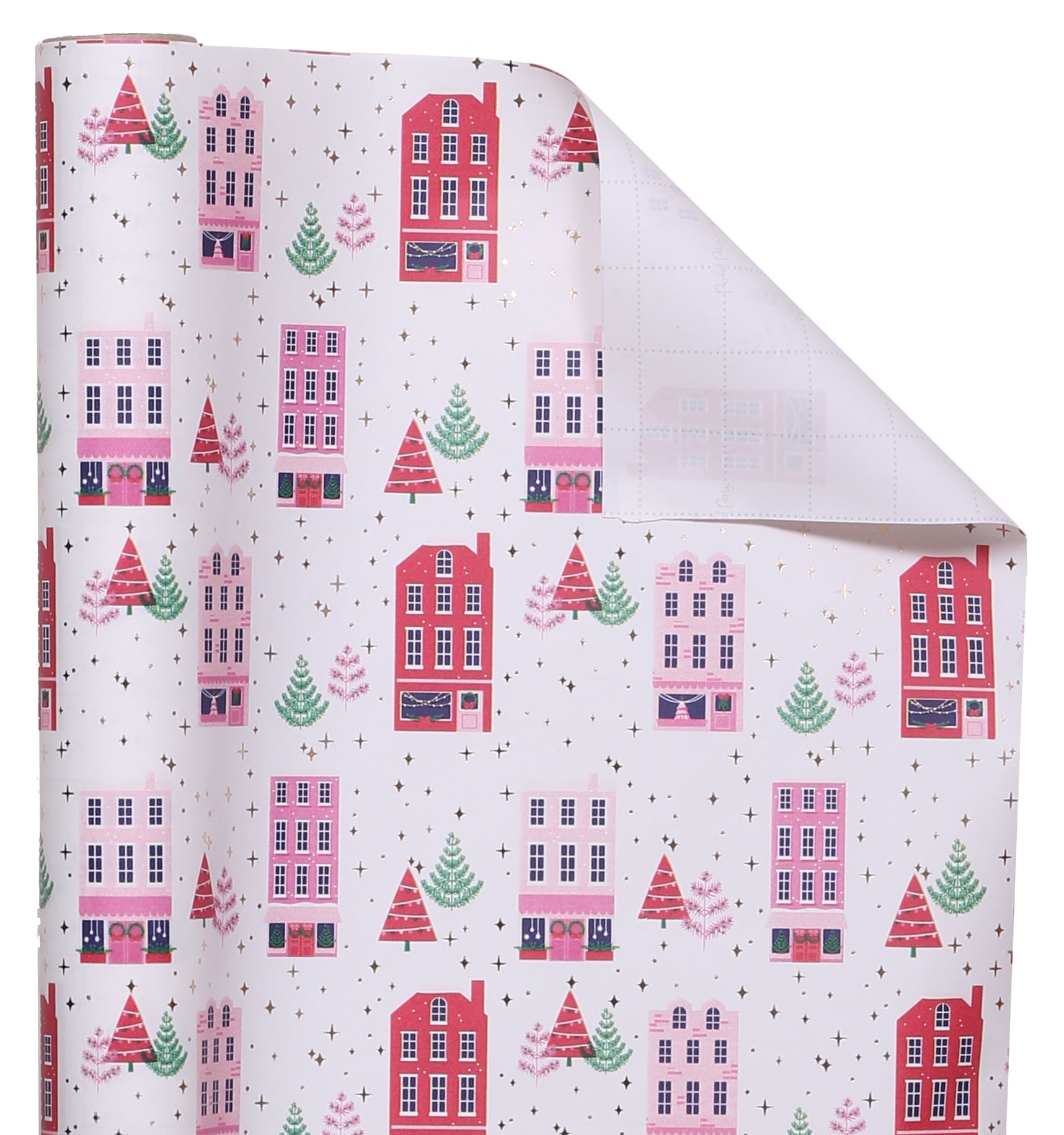 Packed Party Holiday Wrapping Paper, 30 Inch Wide, 30 Square feet, Red