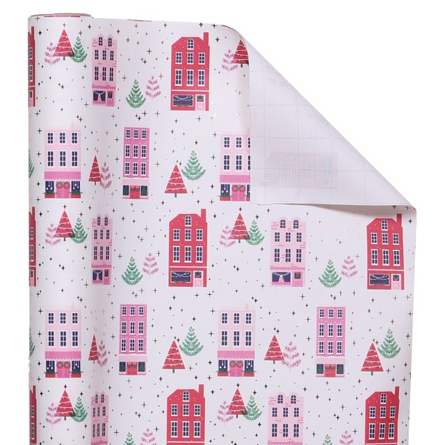 Packed Party Holiday Wrapping Paper, 30 Inch Wide, 30 Square feet, Red