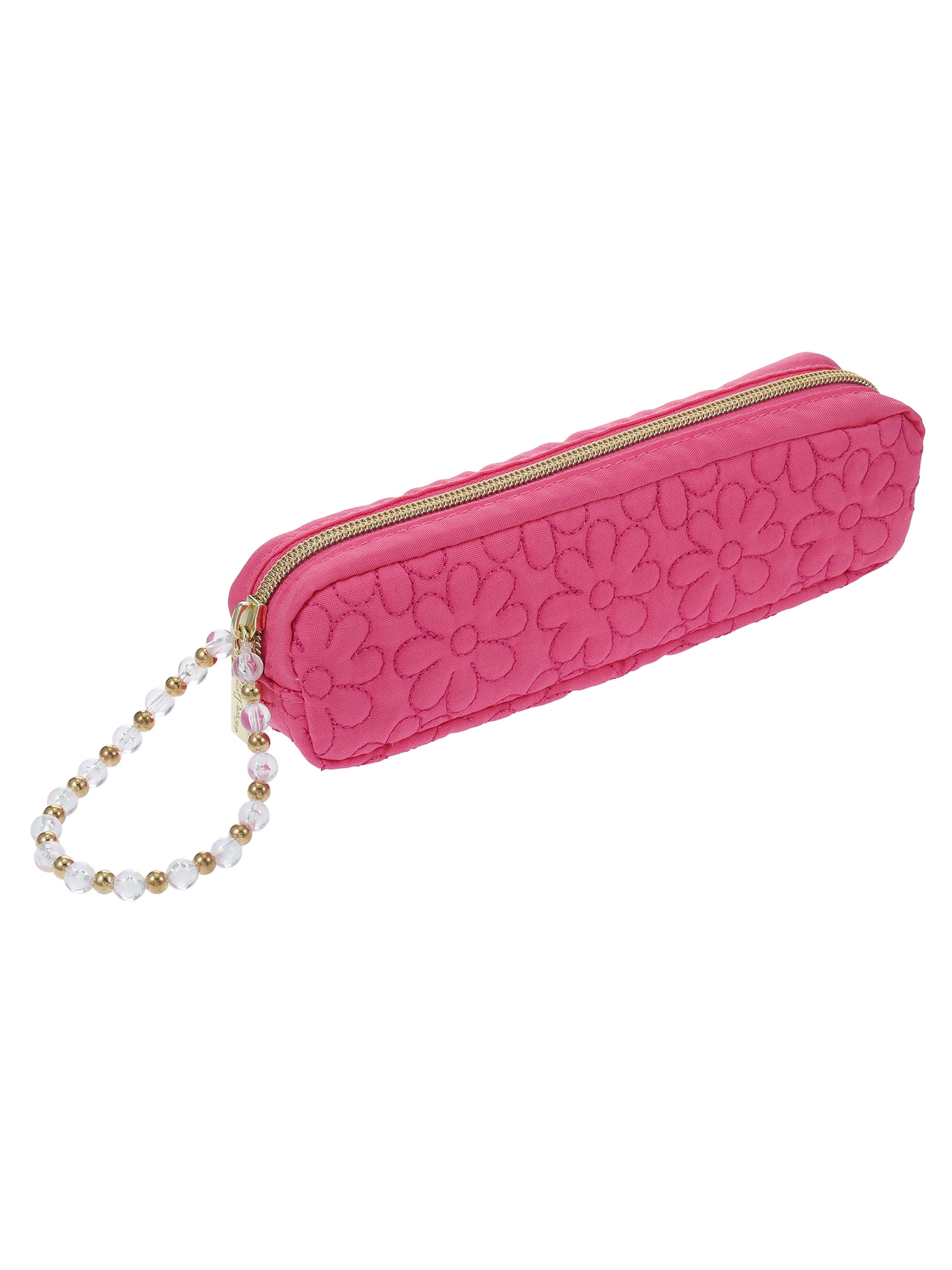 Packed Party In Full Bloom Quilted Pencil Pouch, Pink