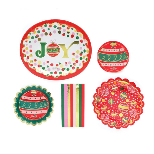 Packed Party 'Joy' Paper Party Bundle, Serves Up To 8 Guests, 64 Pieces