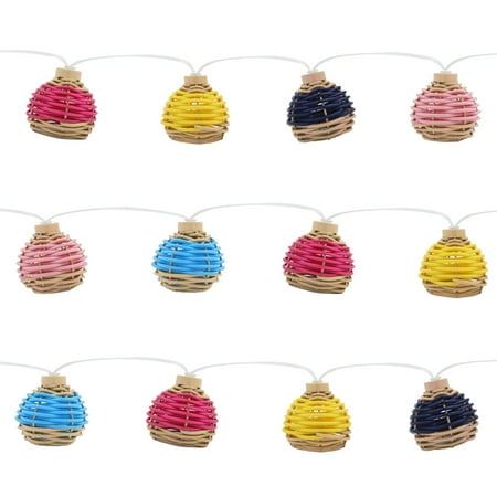Packed Party Light It up 6 FT. Rattan String Lights, 10 Heads Rattan Ball