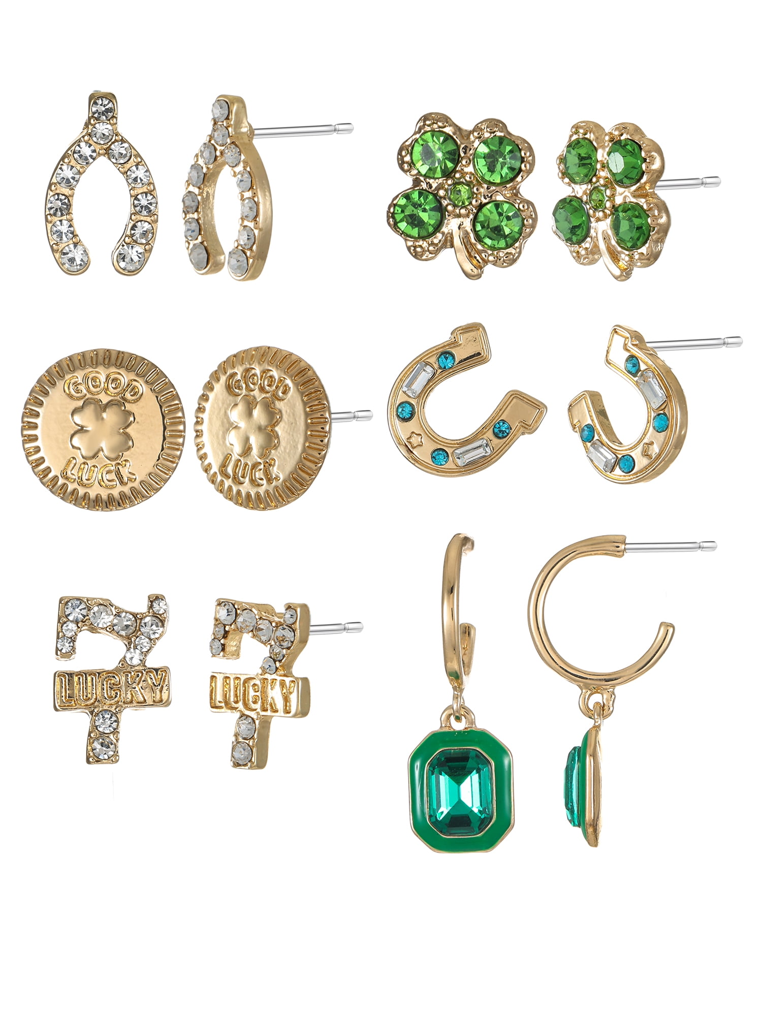 Lucky Earring Set, 6 Pairs