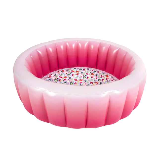 Packed Party Luxe Pink Ombre 59” Round Soft-Sided 3-Ring Inflatable Swimming Pool