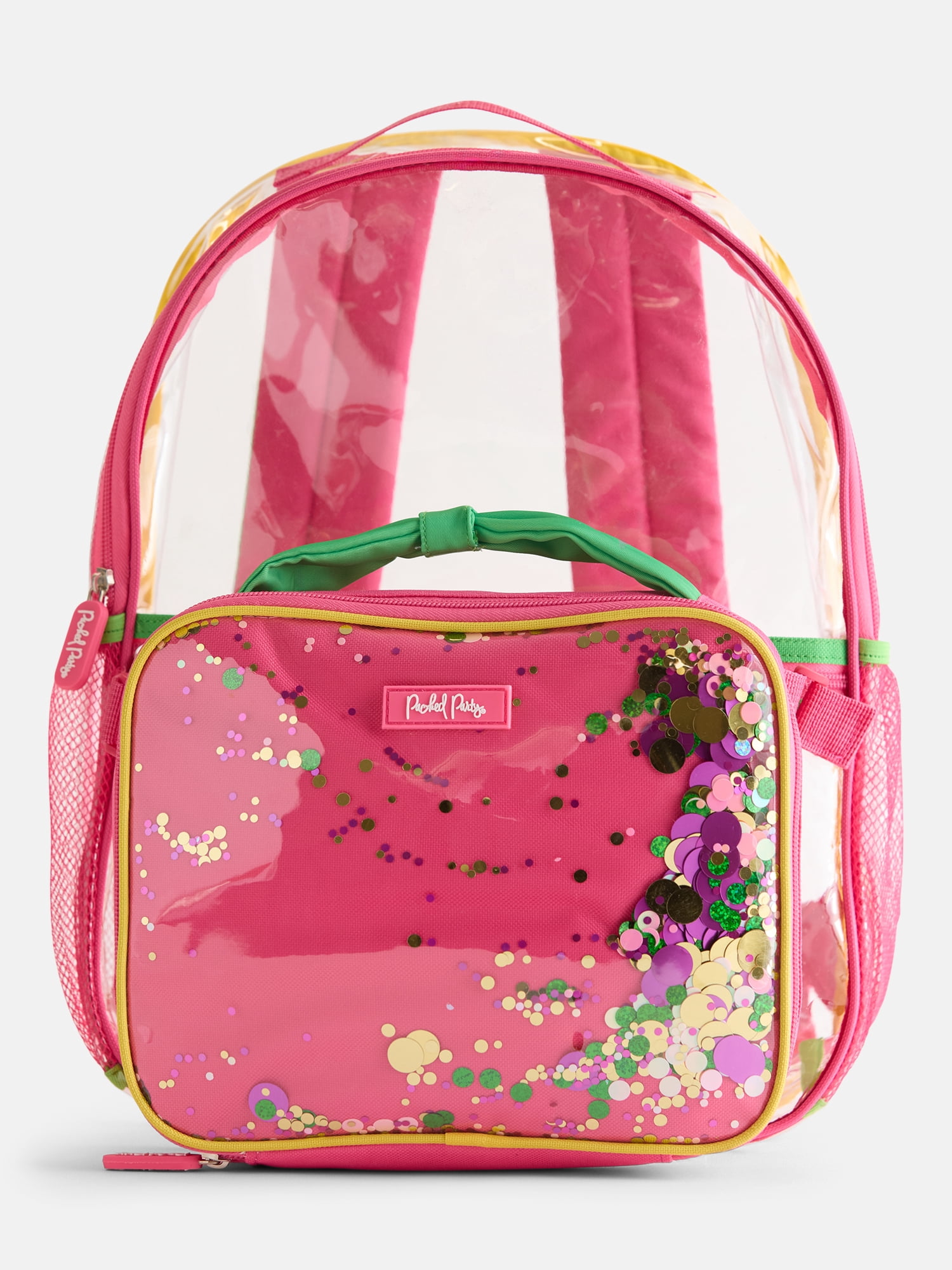 Packed Party Girls Confetti Clear Backpack and Lunch Box Set